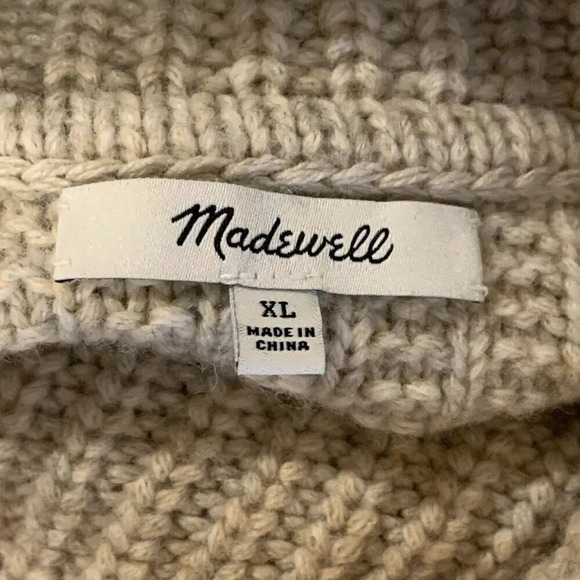 Madewell Women's Ribbed Merino Wool Alpaca Turtleneck Tunic‎ Sweater Size XL - Picture 7 of 12